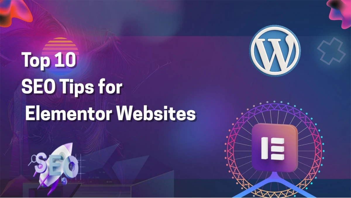 Elementor SEO Tips illustration showing website optimization
