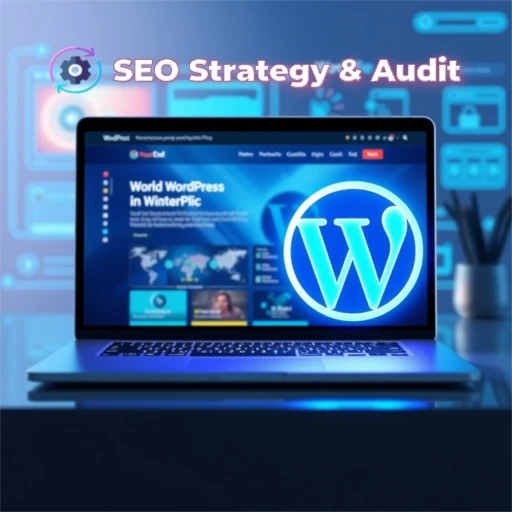 3D illustration of SEO Strategy & Audit services for WordPress redesign