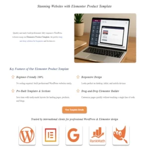 Template Shop Boost your online store elementor product template screenshot showing responsive woocommerce layout