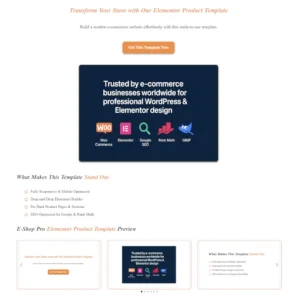 Template Shop Modern elementor product template showcasing a clean and professional design for your website